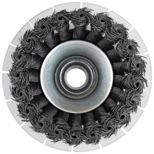 Tyrolit Cepillo cónico alambre ondulado SHIELD 100x20xM14 S0,5 mm PREMIUM acero