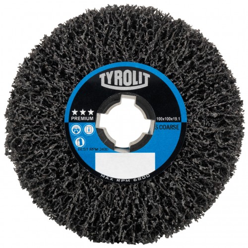 Tyrolit Rodillos de limpieza para acero, acero inoxidable y PVC 100 x 100 x 19,1 #1LA VL-G 100x100x19,1 S4 C COARSE P