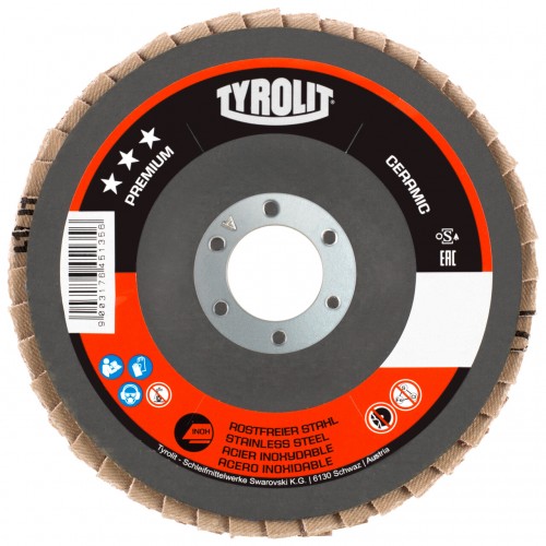 Tyrolit Discos de láminas CERAMIC para acero inoxidable 125 #27ELA 125x22,23 CA80R-B
