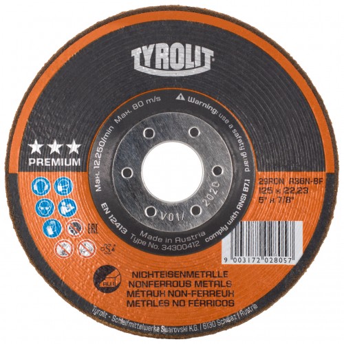 Tyrolit RONDELLER® para metales no férricos 115 #29RON 115x22,23 A36N-BF