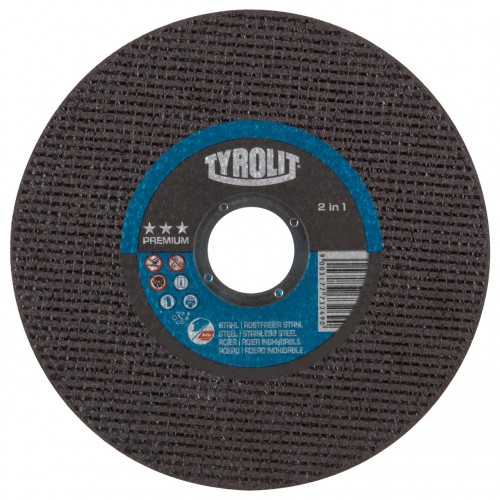 Tyrolit Discos de corte 2in1 para acero y acero inoxidable 115 x 1,0 #41F 115x1x22,23 A60Q-BFP