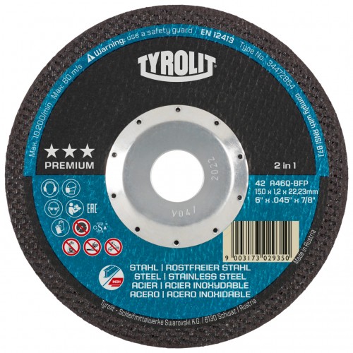 Tyrolit discos de corte #42F 150x1,2x22,23 A46Q-BFP