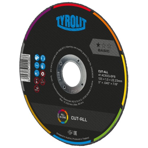Tyrolit Disco de corte recto 115x1,0x22,23 AC60 BASIC universal
