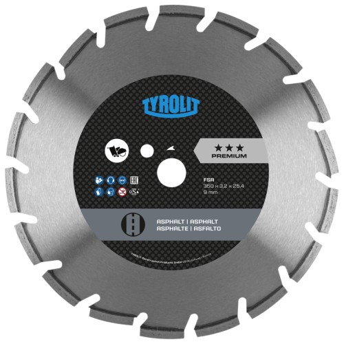 TYROLIT FSA Sierra de diamante para suelos 400x3,2x25,4 PREMIUM asfalto