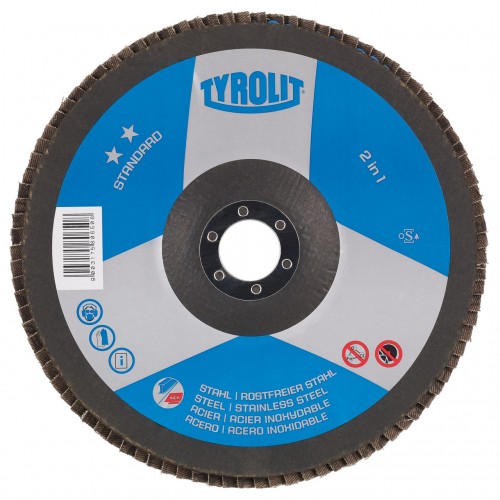 Tyrolit Discos de láminas 2in1 para acero y acero inoxidable 125 #28XLA 125x22,2 ZA120Q-B