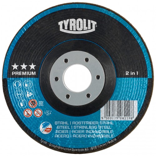 Tyrolit 2in1 RONDELLER® para acero y acero inoxidable 125 #29RON 125x22,23 A24Q-BF