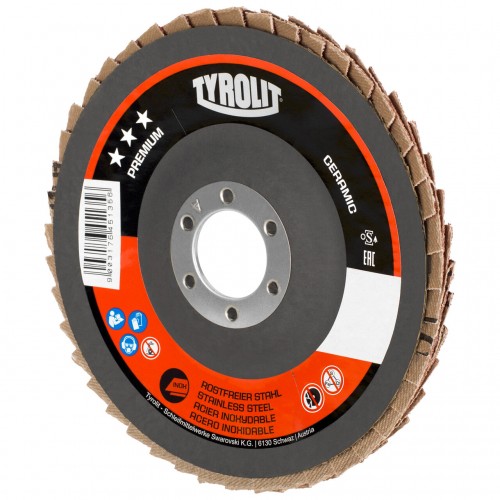 Tyrolit Discos de láminas CERAMIC para acero inoxidable 115 #27ELA 115x22,2 CA60R-B