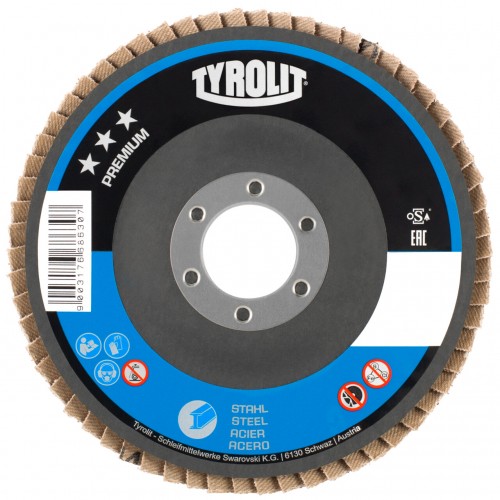 Tyrolit Discos de láminas para acero 125 #27SLA 125x22,2 A40S-B
