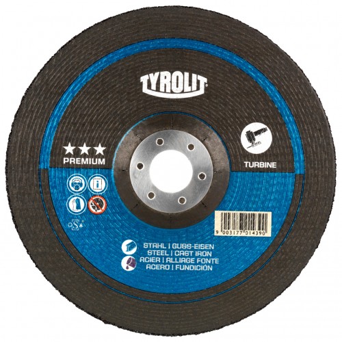 Tyrolit Discos de desbaste T-GRIND para acero y hierro fundido 178 x 7 #27F 178x7x22,23 ZZA24T-BFK