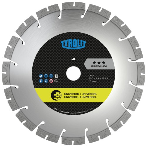 TYROLIT DCU Sierras para corte en seco 125x2,4/1,8x22,23 PREMIUM universales