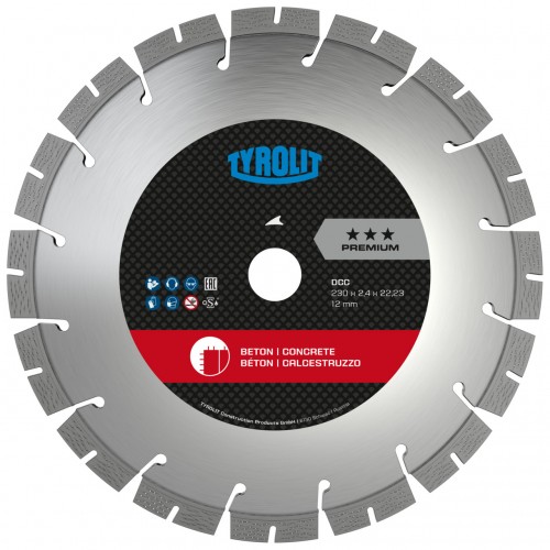 TYROLIT DCC Sierras para corte en seco 350x3,2/2,4x25,4 PREMIUM hormigón