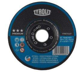 Tyrolit Discos de desbaste FASTCUT para acero y acero inoxidable 125 x 7 #27E 125x7x22,23 A30P-BFP