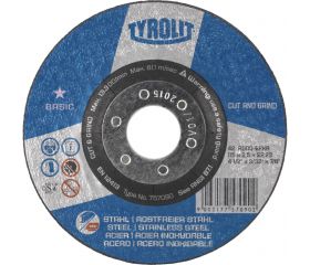 Tyrolit CUT AND GRIND para acero y acero inoxidable 115 x 2,5 #27CC 115x2,5x22,23 A30Q-BF