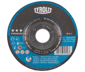 Tyrolit Discos de corte 2in1 para acero y acero inoxidable 115 x 2,5 #42F 115x2,5x22,23 A30Q-BFXA