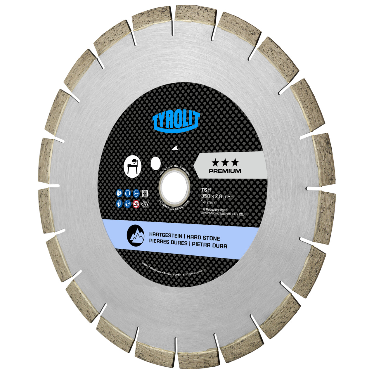 Tyrolit TSH Sierra de diamante 350x2,8x35 PREMIUM piedra dura