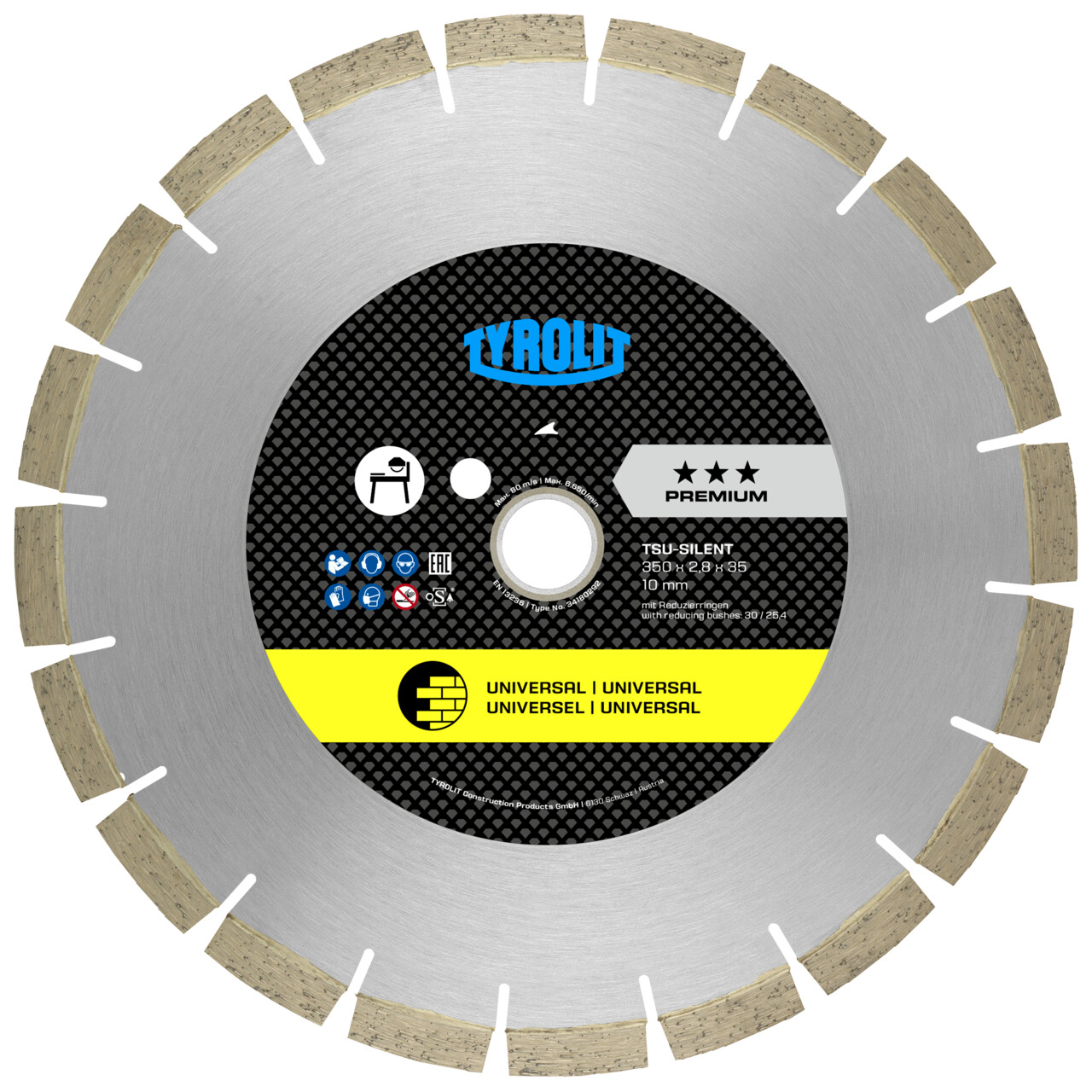 TSU-SILENT Sierra de diamante para materiales de construcción universales