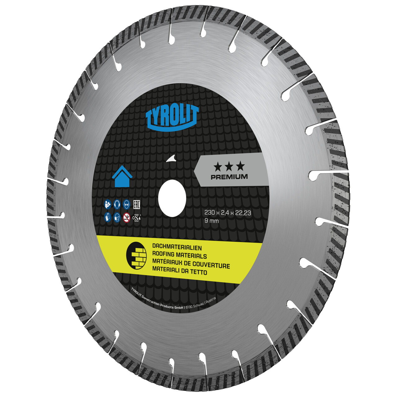 Tyrolit Sierra de tejador 230x2,4x22,2 PREMIUM materiales de cobertura