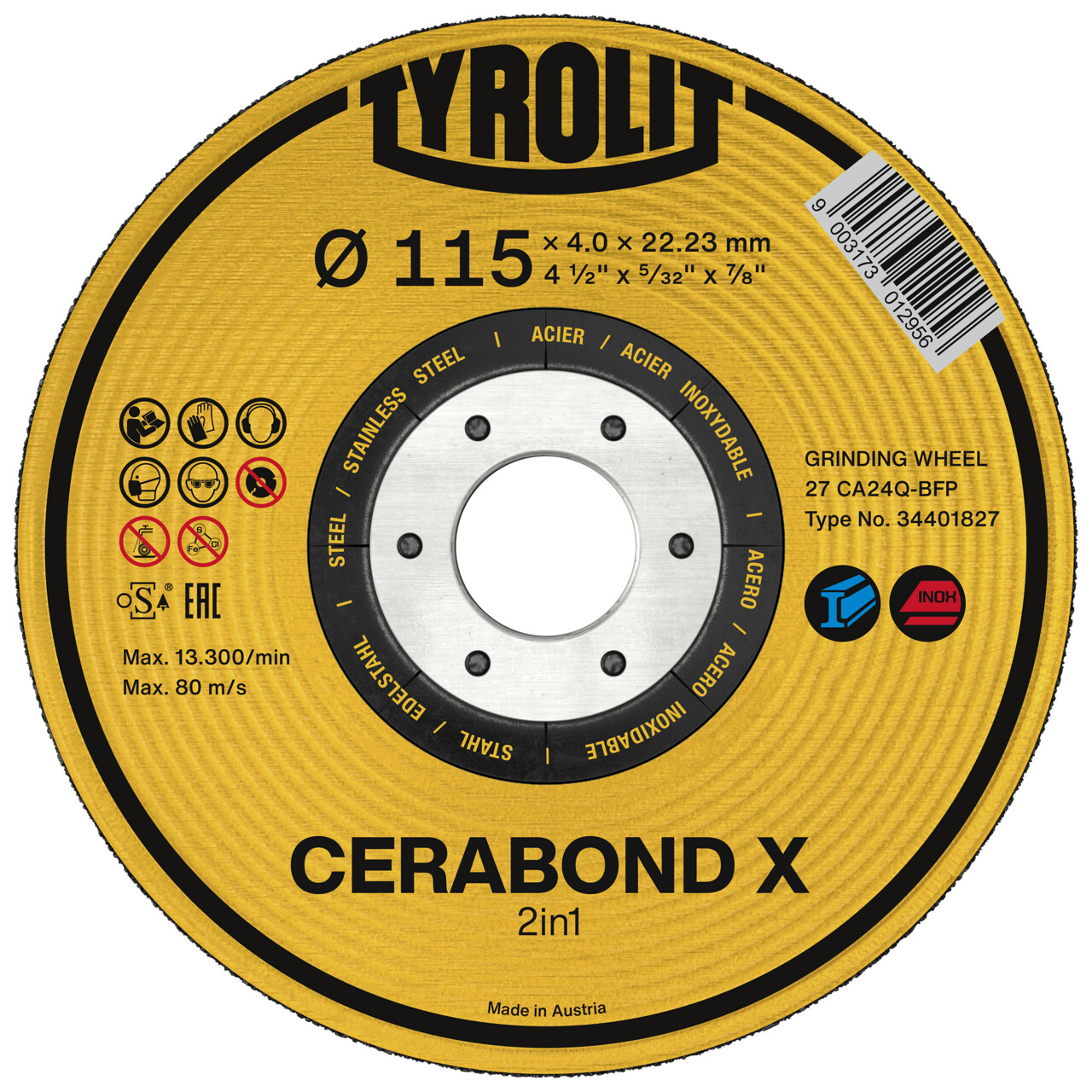 Discos de desbaste CERABOND X para acero y acero inoxidable