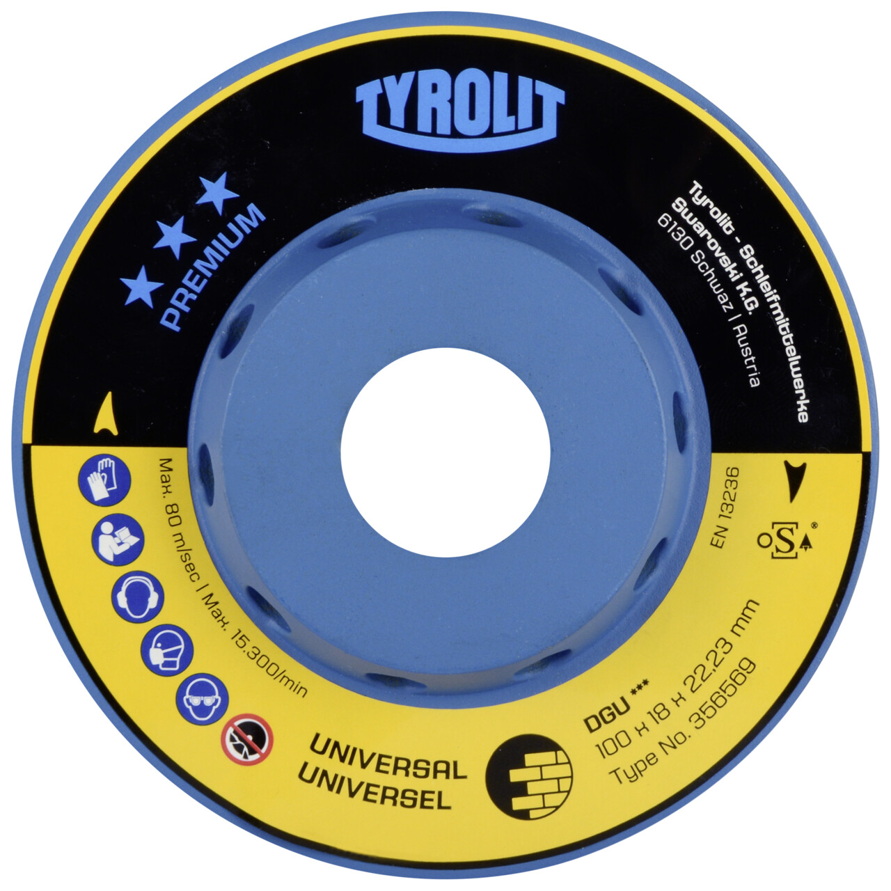 Tyrolit DGU Platos rectificadores de diamante 125x18x22,23 PREMIUM universales