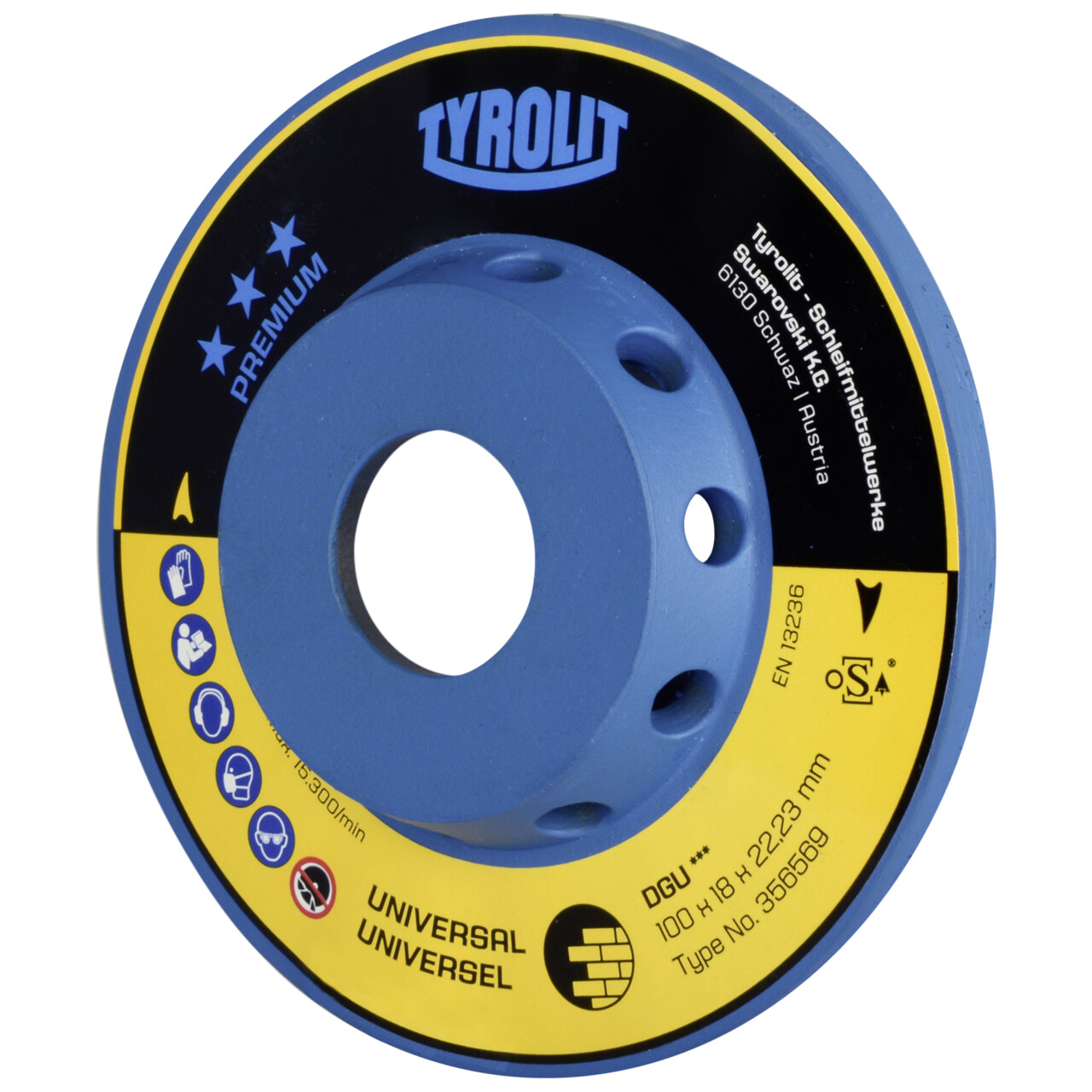 Tyrolit DGU Platos rectificadores de diamante 125x18x22,23 PREMIUM universales