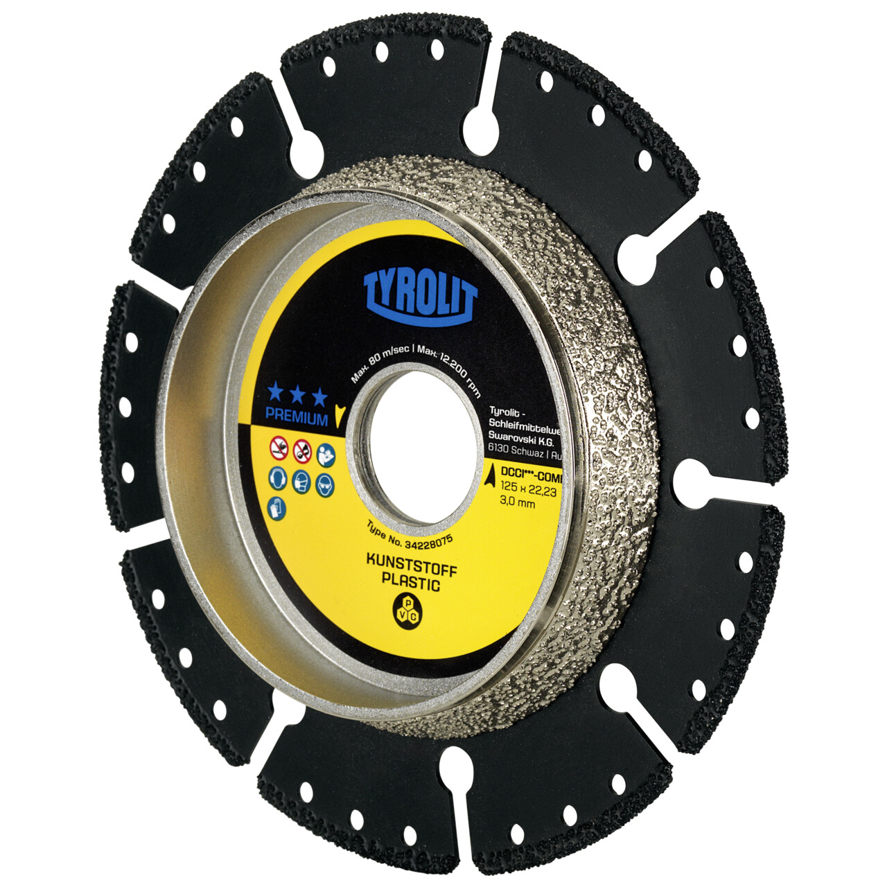 Tyrolit DCCI Combi Sierra de corte y biselado  125x3x22,23 PREMIUM plástico