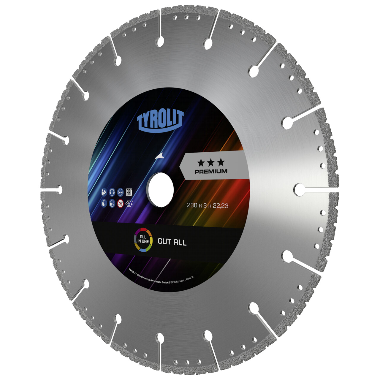 Tyrolit CUT-ALL Sierras para corte en seco 125x3x22,23 PREMIUM universales