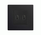 Cargador USB doble 3,1A con smartcharge tipo A negro mate Simon 270