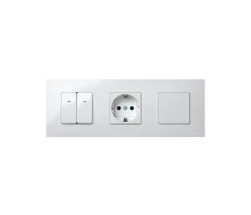 Marco compacto para 3 elementos blanco con bastidor Simon 27 Play