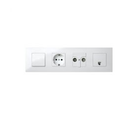 Marco compacto para 4 elementos blanco con bastidor Simon 27 Play