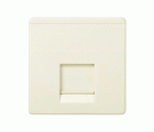 Placa de voz y datos plana con guardapolvo para 1 conector RJ45 AMP® marfil Simon 27 Play