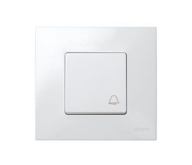 Pulsador con grabado campana 10 A 250V~ y sistema de embornamiento rápido blanco Simon 27 Play