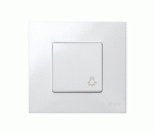Pulsador con grabado luz 10 A 250V~ y sistema de embornamiento rápido blanco Simon 27 Play