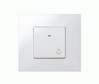 Pulsador con grabado luz 10 A 250V~, luminoso incorporado y sistema de embornamiento rápido blanco Simon 27 Play