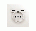 Kit monobloc para 1 elemento con 1 base de enchufe schuko y 2 cargadores USB integrados blanco Simon 270