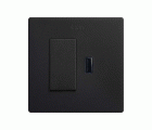 Kit monobloc para 1 elemento con 1 conmutador pulsante y 1 cargador USB 2,1A negro mate Simon 270
