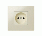 Base de enchufe bipolar 16 A 250V~ con dispositivo seguridad y embornamiento a tornillo marfil Simon 27 Play