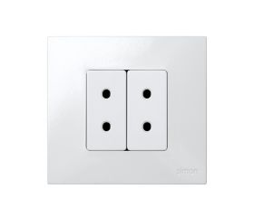 Base de enchufe bipolar 16 A 250V~ de medio elemento con dispositivo de seguridad y emb. a tornillo blanco Simon 27 Play