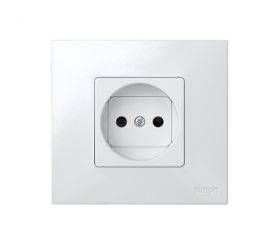 Base de enchufe bipolar 16 A 250V~ con dispositivo seguridad y embornamiento a tornillo blanco Simon 27 Play