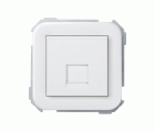 Placa de voz y datos plana con guardapolvo para 1 conector RJ45 AMP® blanco Simon 31