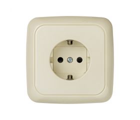 Base de enchufe schuko monobloc 16 A 250 V~ con disp. seguridad y sistema de embornamiento tornillo marfil Simon 31