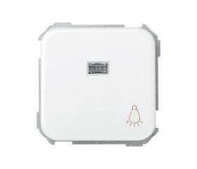 Pulsador con grabado luz 10 A 250V~, luminoso incorporado y sistema de embornamiento rápido blanco Simon 31
