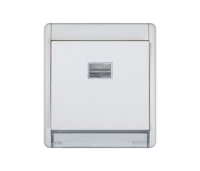 Pulsador componible IP55 10AX 250V~ con luminoso incorporado y sistema de embornamiento rápido blanco Simon Aqua