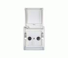 Toma de señal TV intermedia componible IP55 blanca Simon Aqua