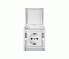 Base de enchufe schuko componible IP55 16AX con sistema de embornamiento rápido blanco Simon Aqua