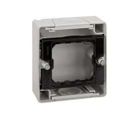 Caja de superficie estanca para 1 elemento gris Simon Aqua