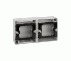 Caja de superficie estanca para 2 elementos horizontal gris Simon Aqua