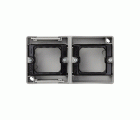 Caja de superficie estanca para 2 elementos horizontal gris Simon Aqua