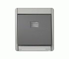 Pulsador monobloc IP55 10AX 250V~ con sistema de embornamiento rápido gris Simon Aqua