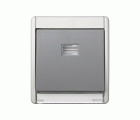 Conmutador monobloc IP55 10AX 250V~ con sistema de embornamiento rápido gris Simon Aqua