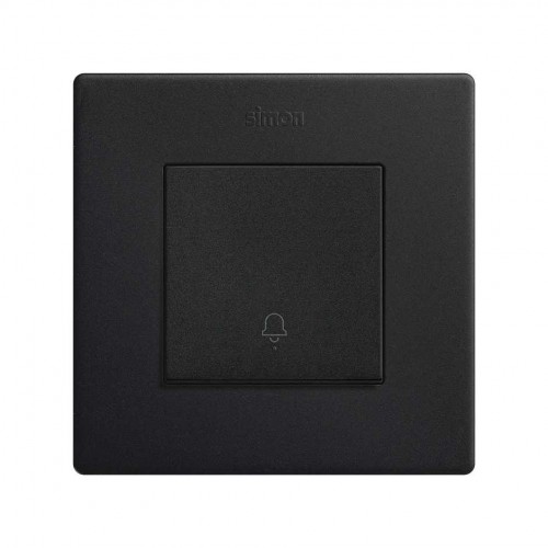 Pulsador con grabado campana 10A 230V~ y sistema de embornamiento rápido negro mate Simon 270